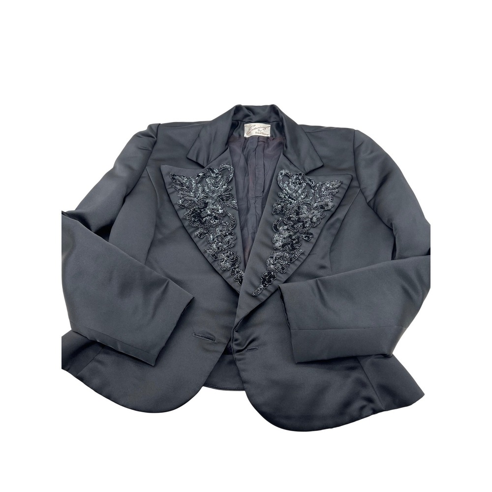 Evenings By Raul Blanco Black Sequined Tuxedo Jacket Women's Size 12‎ Evening
